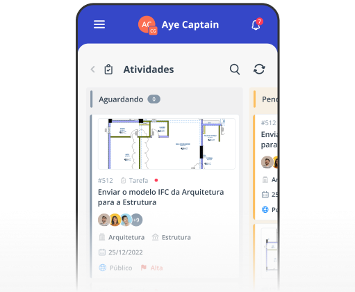 interface da plataforma mobile